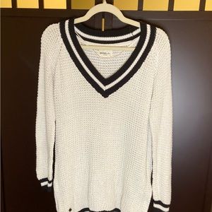 Vera Moda in Blue White Waffle Knit Sweater